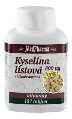 MedPharma KYSELINA LISTOVÁ 800 µg forte tbl 1x107 ks