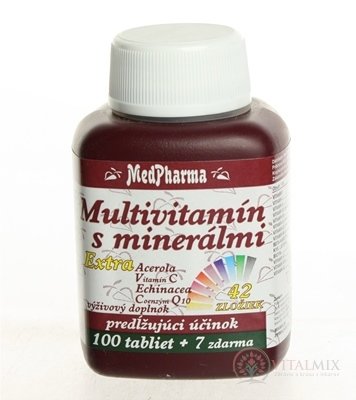 MedPharma MULTIVITAMIN S MINERÁL. EXTRA 42 SLOŽEK tbl 100 + 7 zdarma (107 ks)