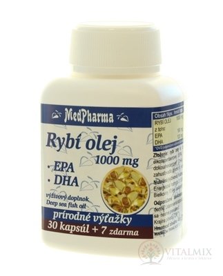 MedPharma Rybí olej 1000 mg - EPA, DHA cps 30 + 7 zdarma (37 ks)