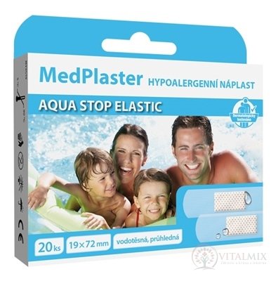 MedPlaster Náplast AQUA STOP ELASTIC 19x72 mm, voděodolná s polštářkem 1x20 ks