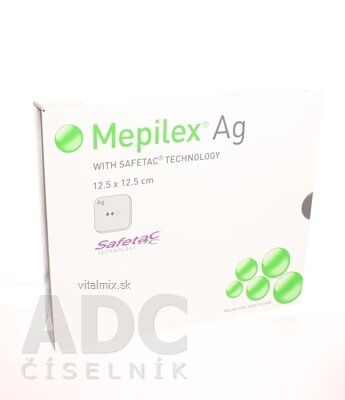 Mepilex Ag 12,5x12,5 cm měkký silikonový bakteriostatický obvaz na rány 1x5 ks