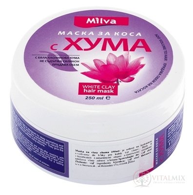 Milva MASKA NA VLASY Huma WHITE CLAY (Milva WHITE CLAY hair mask) 1x250 ml