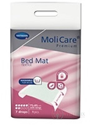 MoliCare Premium Bed Mat Textile 7 kapek 75x85cm textilní absorpční podložka s křidélky, 1x1 ks