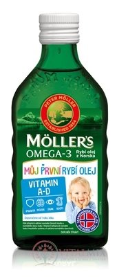 MOLLER´S Omega 3 Můj první RYBÍ OLEJ vitamín A a D 1x250 ml