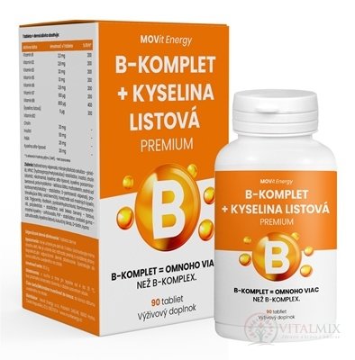 MOVit B-KOMPLET + Kyselina listová PREMIUM tbl 1x90 ks