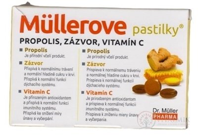 Müllerovy pastilky PROPOLIS, ZÁZVOR, VITAMIN C 1x24 ks