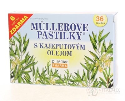 MÜLLEROVY PASTILKY S kajeputový OLEJEM (potíže v hrdle) 30 + 6 zdarma (36 ks)