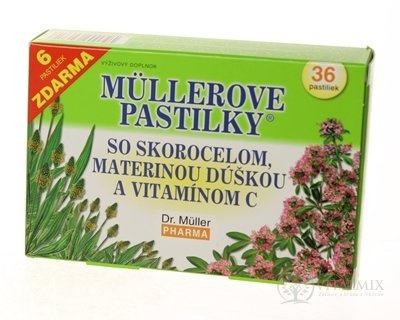 MÜLLEROVY PASTILKY SO ČEMU. MAT. Doušku A VIT. C (při kašli) 30 + 6 zdarma (36 ks)