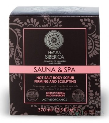 NATURA siberica SAUNA &amp; SPA Hot Body Scrub tělový peeling, horký, se solí, na hubnutí 1x370 ml