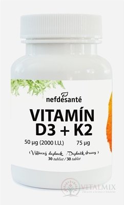 Nefdesanté VITAMIN D3 + K2 tbl 1x30 ks