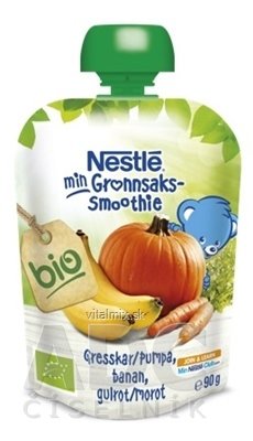 Nestlé min Smoothie BIO Dýně Banán Mrkev kapsička, ovocně-zeleninová desátá (od ukonč. 6. měsíce) 1x90 g