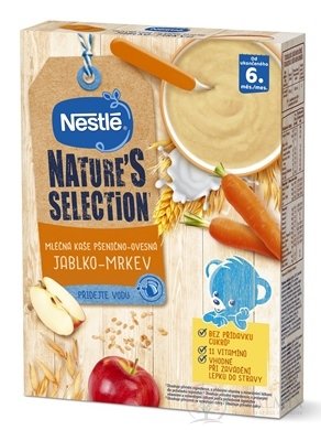Nestlé Mléčná kaše pšeničná-OVESNÁ Jablko-mrkev Nature selection (od ukončeného 6. měsíce) 1x250 g