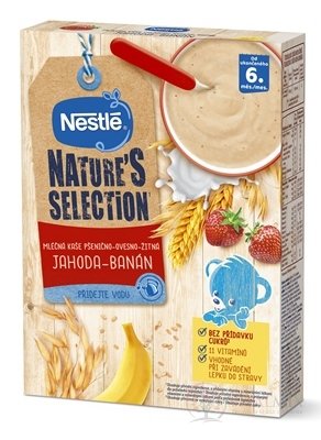 Nestlé Mléčná kaše pšeničná-OVESNÁ Jahoda - banán Nature selection (od ukončeného 6. měsíce) 1x250 g