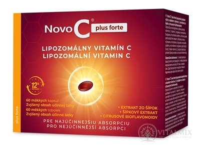 Nově C plus forte LIPOZOMÁLNÍ VITAMIN C měkké cps, s extraktem ze šipek a citrusovými bioflavonoidy, 1x60 ks