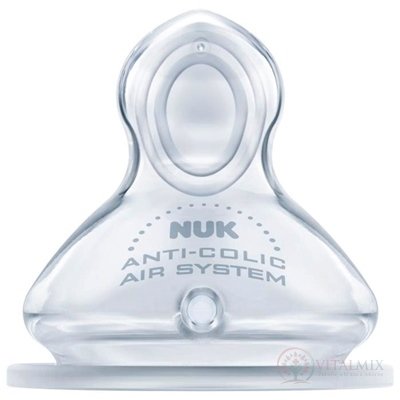 NUK DUDLÍK na láhev FC+, V1 Silikon, Anti-colic sací, otvor &quot;S&quot;, velikost 1 (0-6 měsíců) 1x1 ks
