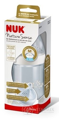 NUK LÁHEV kojenecká Nature Sense 260 ml, silikonový dudlík otvor M (6-18 m.) 1x1 ks