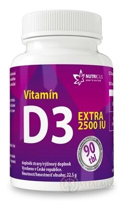 NUTRICIUS Vitamin D3 EXTRA 2500 IU tbl 1x90 ks