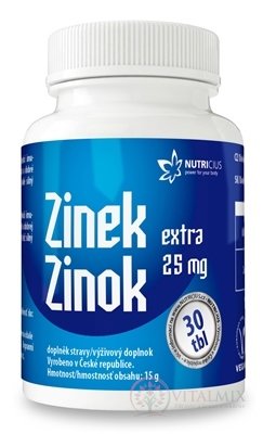 NUTRICIUS Zinek EXTRA 25 mg tbl 1x30 ks