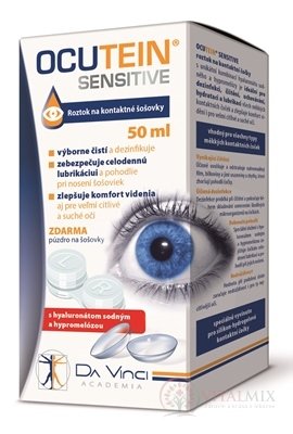 OCUTEIN SENSITIVE - DA VINCI roztok na kontaktní čočky + zdarma pouzdro na čočky, 1x50 ml