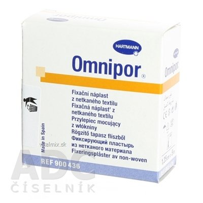 Omnipor náplast fixační z bílého netkaného textilu (1,25cmx5m) 1x1 ks