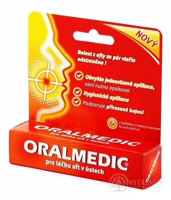 ORALMEDIC roztok k léčbě aftů v ústech (2 aplikátory) 2x0,2 ml EXP 31.12.24