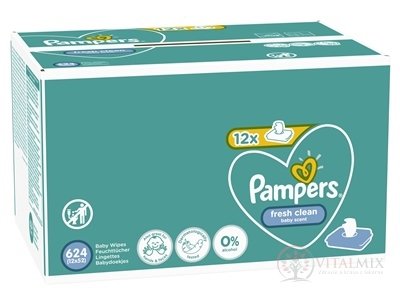 PAMPERS Baby Wipes Fresh Clean Box vlhčené ubrousky 12x52 ks (624 ks)