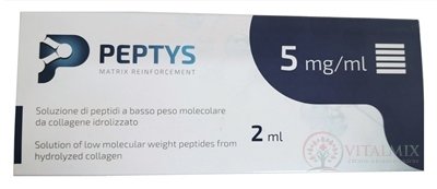 PEPTYS 5 roztok peptidů PEP-52 z kolagenu 5 mg/ml injekce předplněná, nízkomolekulární peptidy (LWP) 1x2 ml