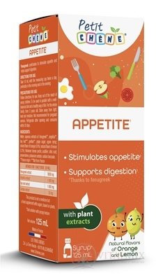 Petit CHENE APPETITE dětský sirup, s pomerančovým a citrónovým aroma 1x125 ml