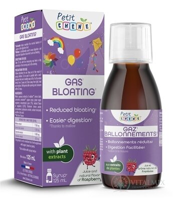 Petit CHENE GAS BLOATING dětský sirup, s malinovým aroma 1x125 ml