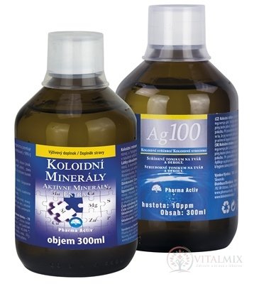 Pharma Activ Aktivní minerály extra AKCE 300 ml + Koloidní stříbro Ag100 10ppm 300 ml, 1x1 set