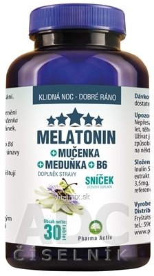 Pharma Activ MELATONÍN Sníček Mučenka Meduňka B6 tbl (meduňka) 1x30 ks