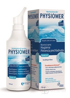 PHYSIOMER GENTLE JET nosový sprej izotonický s obsahom morskej vody 135 ml