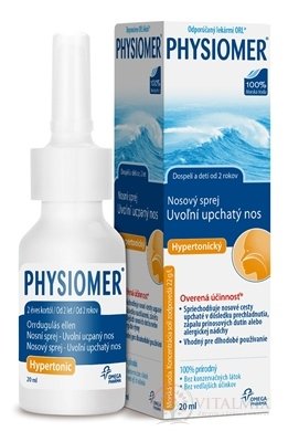 PHYSIOMER Nosní sprej Hypertonický s obsahem mořské vody 1x20 ml