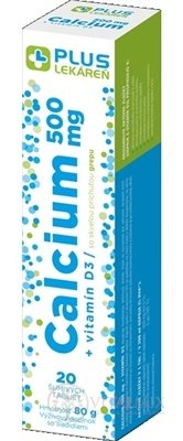 PLUS LÉKÁRNA Calcium 500 mg + vitamín D3 tbl eff s příchutí grepu 1x20 ks