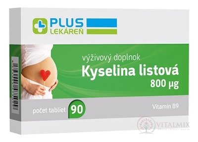 PLUS LÉKÁRNA Kyselina listová 800 mikrogramů tbl 1x90 ks