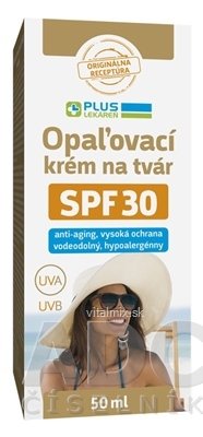 PLUS LÉKÁRNA Opalovací krém na obličej SPF 30 1x50 ml