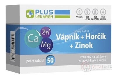 PLUS LÉKÁRNA Vápník + Hořčík + Zinek tbl 1x50 ks