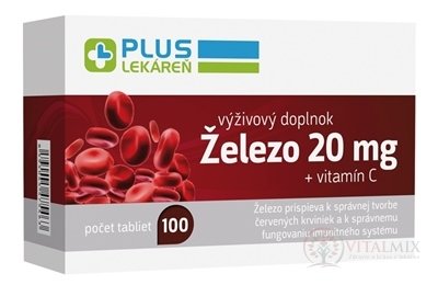 PLUS LÉKÁRNA Železo 20 mg + vitamín C tbl 1x100 ks