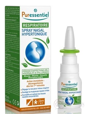 PURESSENTIEL Nosný sprej hypertonický, s esenciálními oleji 1x15 ml