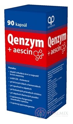 Qenzym + aescin cps (komplexní enzymatický přípravek) 1x90 ks