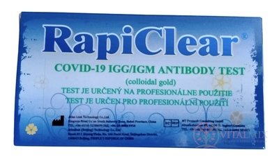 RapiClear COVID-19 IgG / IgM test na detekci protilátek (koloidní zlato), 1x1 set