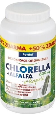 Revital CHLORELLA + ALFALFA 600 mg cps 100 + 50 zdarma (150 ks)