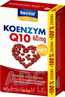 Revital KOENZYM Q10 60 mg + VITAMÍN E + SELEN FORTE cps 30 + 30 (100% zdarma) (60 ks)
