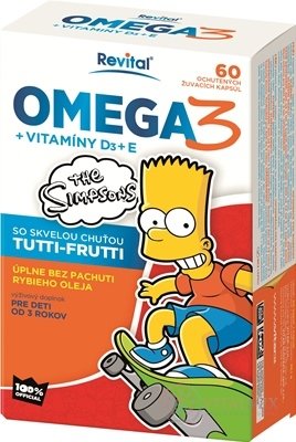 Revital OMEGA 3 + VITAMÍNY D3 + E The Simpsons žvýkací tobolky 1x60 ks