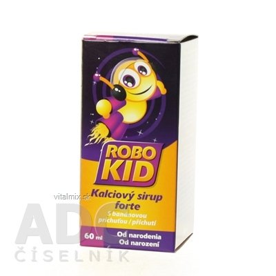 RoboKid kalciové sirup forte s banánovou příchutí od narození 1x60 ml