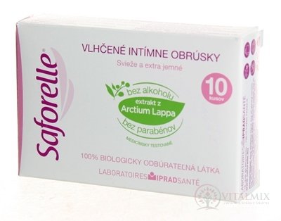 SAFORELLE INTIMA kapesník vlhčené 1x10 ks