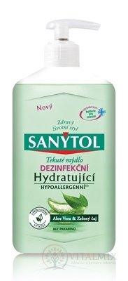 SANYTOL Tekuté mýdlo Hydratující dezinfekční, Aloe Vera a přáním čaj 1x250 ml