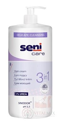 Seni Care Mycí emulze 3v1 3% urey, 1x1000 ml