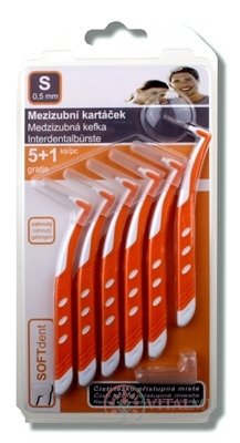 SOFTdent Mezizubní kartáček S 0,5 mm zahnutá 5 + 1 gratis (1x6 ks)