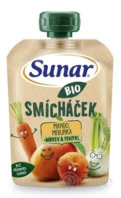 Sunar BIO SMICHAČEK Mango, meruňka + mrkev a fenykl, kapsička (od ukonč. 12.měsíce) 1x100 g
